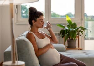 Woman enjoying a healthy pregnancy in the Woodlands, TX